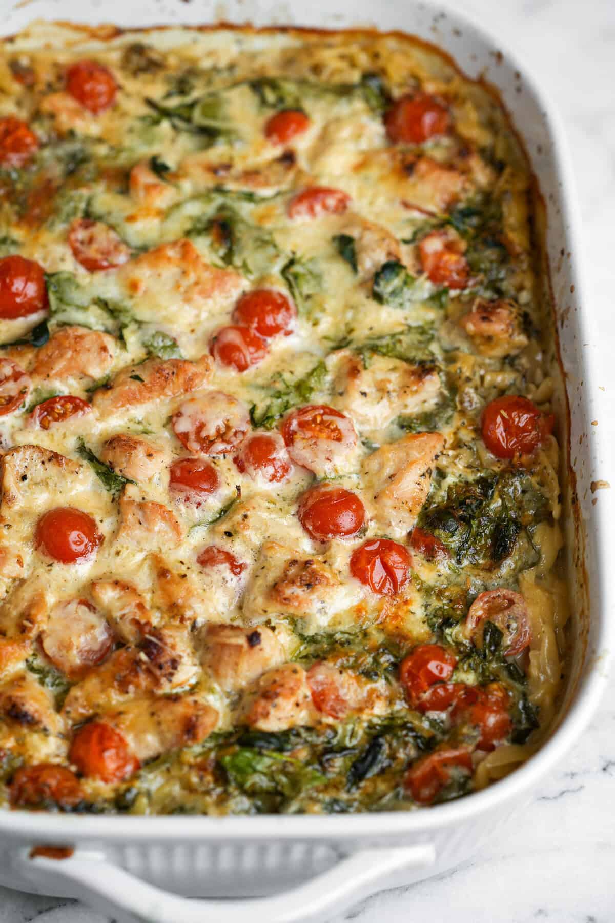 Orzo Tuscan Chicken Bake